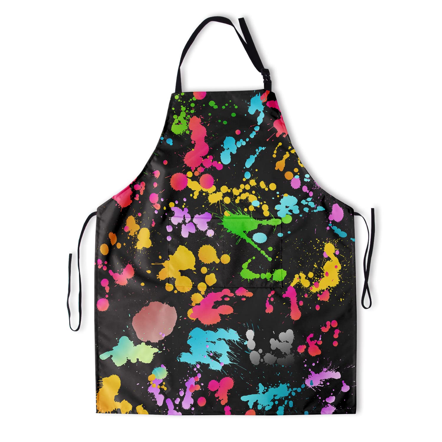 Sweetshow Artist Apron with 2 Pockets and Adjustable Neck Waterproof Colorful Painting Aprons Art Smock Oil Paint Aprons for Adults Women Men Painter Kitchen Cooking Baking Bistro Chef