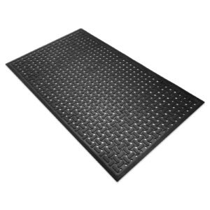 smabee rubber non-slip waterproof floor mat heavy duty anti-fatigue mats 33"x57" for wet or snow deck, restaurant bar kitchen yard boat