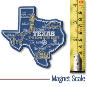 Texas Giant State Magnet by Classic Magnets, 3.9" x 3.7", Collectible Souvenirs Made in The USA