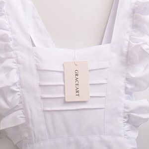 GRACEART Edwardian Victorian Maid Pinafore Apron Style-1(Thickiy ronior Fabric)