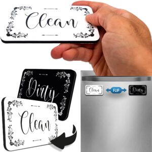hmmagnets dishwasher magnet clean dirty sign that will never fall - magnetic dirty/clean indicator | thicker & stronger (upgraded magnets) | doesn’t peel | 4.5 * 2.5 inches - modern decorative