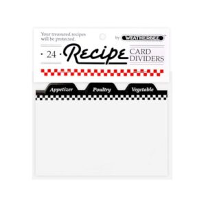 weatherbee preprinted recipe card tab dividers set, 3-inches x 5-inches, set of 24