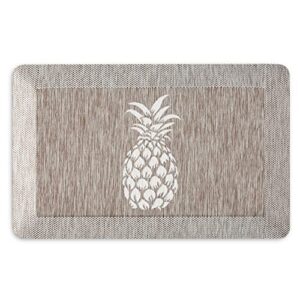 martha stewart aloha modern pineapple anti-fatigue air-infused kitchen mat, coffee brown, 19.6"x32"