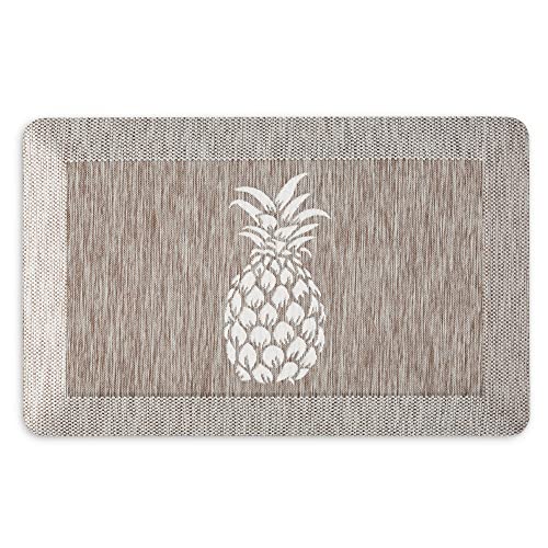 Martha Stewart Aloha Modern Pineapple Anti-Fatigue Air-Infused Kitchen Mat, Coffee Brown, 19.6"x32"