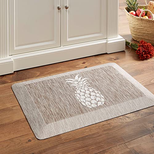 Martha Stewart Aloha Modern Pineapple Anti-Fatigue Air-Infused Kitchen Mat, Coffee Brown, 19.6"x32"