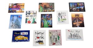 12 set nyc (new york city) large photo souvenir fridge magnets with classic & artistic designs 2.5 x 3.5 inch – pack of 12