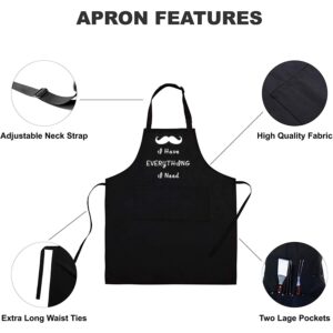 Rosoz Couples Aprons - 2 Piece Kitchen Apron Set for Engagement Wedding Anniversary, Bridal Shower Gift for Bride, Wedding Gifts for the Newly Married Couple and Valentine’s Day