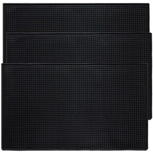 highfree 3 pack black bar mat spill mat glass drying mat cocktail mixing service mat for counter top (18"(l) x 12"(w))