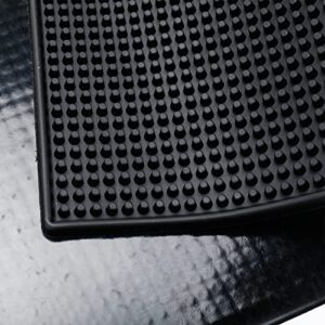 HighFree 3 Pack Black Bar Mat Spill Mat Glass Drying Mat Cocktail Mixing Service Mat for Counter Top (18"(L) x 12"(W))