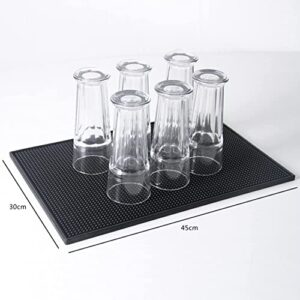 HighFree 3 Pack Black Bar Mat Spill Mat Glass Drying Mat Cocktail Mixing Service Mat for Counter Top (18"(L) x 12"(W))