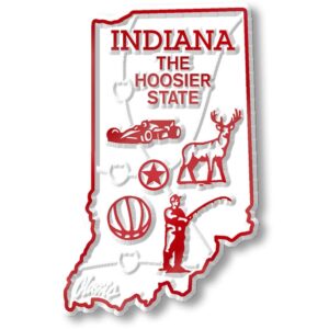 indiana small state magnet by classic magnets, 1.6" x 2.3", collectible souvenirs made in the usa