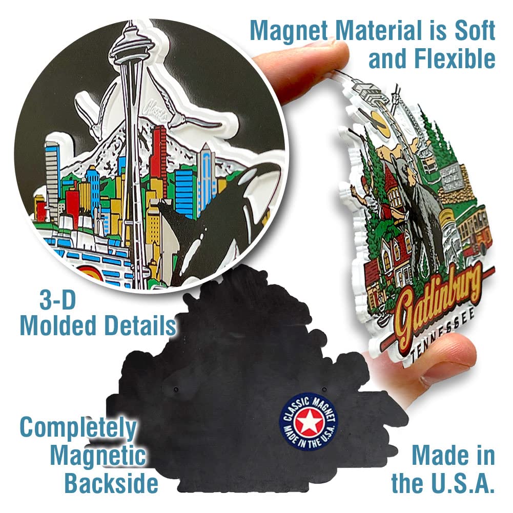 Tampa, Florida City Magnet by Classic Magnets, Collectible Souvenirs Made in The USA, 4.2" x 3"