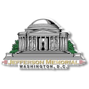 Washington DC Monument Magnet Set of 6 by Classic Magnets, Collectible Souvenirs Made in The USA