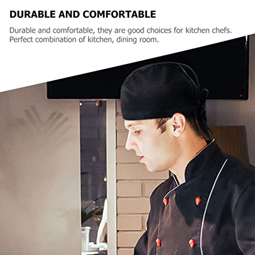 UPKOCH 6 Pcs Chef Hat Adjustable Cooking Cap: Unisex Chef Hats Kitchen Cooking Hat Breathable Skull Caps Service Hat for Men Women (Black)