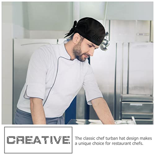 UPKOCH 6 Pcs Chef Hat Adjustable Cooking Cap: Unisex Chef Hats Kitchen Cooking Hat Breathable Skull Caps Service Hat for Men Women (Black)