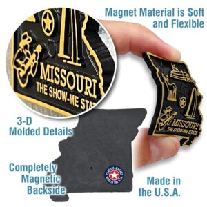 Missouri Small State Magnet by Classic Magnets, 2.2" x 1.9", Collectible Souvenirs Made in The USA