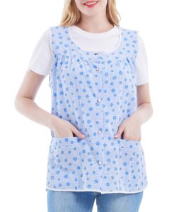 nanxson women cobbler apron with 2 patch pockets,smock with buttons for work chef kitchen cf3152