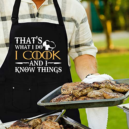 Funny Aprons for Men,Cooking Gifts for Men,Dad,Boyfriend,Husband, Cooking Aprons for Men-That's What I do.I Cook.I know Things-Chef Aprons for Dad,Grilling Gifts for Father's Day,Birthday,Christmas