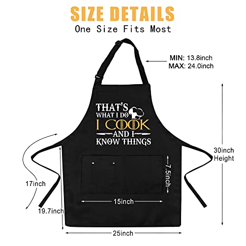 Funny Aprons for Men,Cooking Gifts for Men,Dad,Boyfriend,Husband, Cooking Aprons for Men-That's What I do.I Cook.I know Things-Chef Aprons for Dad,Grilling Gifts for Father's Day,Birthday,Christmas