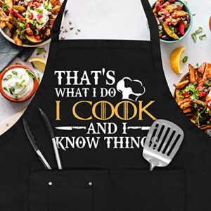 Funny Aprons for Men,Cooking Gifts for Men,Dad,Boyfriend,Husband, Cooking Aprons for Men-That's What I do.I Cook.I know Things-Chef Aprons for Dad,Grilling Gifts for Father's Day,Birthday,Christmas