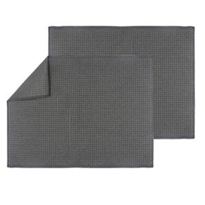 2-packs microfiber dish drying mat for kitchen counter-top, dry pad for dishes, flatware, dinnerware, glassware, drinkware, serveware, plate, tabletop accessories, machine wash (gray, 20" x 15")