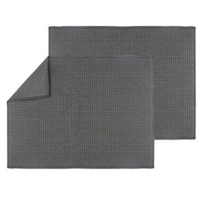 2-Packs Microfiber Dish Drying Mat for Kitchen Counter-top, Dry Pad for Dishes, Flatware, Dinnerware, Glassware, Drinkware, Serveware, Plate, Tabletop Accessories, Machine Wash (Gray, 20" x 15")