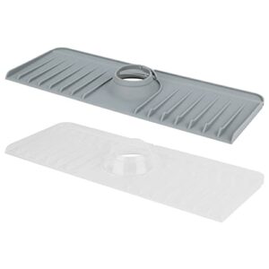 Naikit's Small (14 inch) Grey Silicone Kitchen Sink mat Splash Guard is a Great Water drip Catcher and Counter Protector for bathrooms RVs, and farmhouses. Measure Faucet Base Before Purchase.