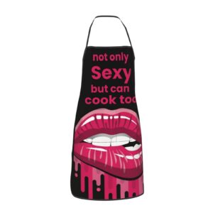capuca cooking kitchen chef aprons funny - not only sexy printing bib aprons with pockets erasable hand waterproof grilling sink aprons for women men