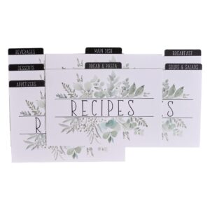 GENMOUS & CO. Recipe Box with Cards and Dividers, Recipe Cards and Box Set, Farmhouse Recipe Holder, Tin Recipe Box with 25 4x6 Recipe Cards & 7 Recipe Card Dividers, Bridal Shower Recipe Box Gift