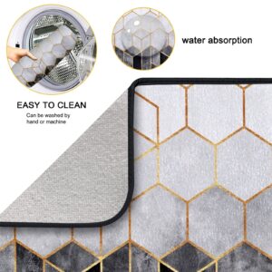 DIOLPOM Marble Large Dish Drying Mat for Kitchen Counter-24 x 18 inch, Anti-slip Super Absorbent Fast Drying Pad Dish Drainer Mat, Microfiber Absorbent Dish Drainer/Rack Pads for Sink