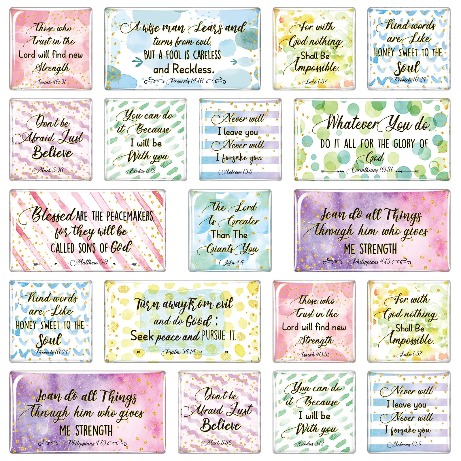 Oudain 36 Pcs Christian Magnets Inspirational Bible Verse Magnets Christmas Refrigerator Magnets Motivational Scripture Quotes Magnet Mini Bulk Fridge Magnets for Xmas Gifts Locker Decor Supplies