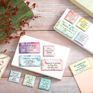 Oudain 36 Pcs Christian Magnets Inspirational Bible Verse Magnets Christmas Refrigerator Magnets Motivational Scripture Quotes Magnet Mini Bulk Fridge Magnets for Xmas Gifts Locker Decor Supplies