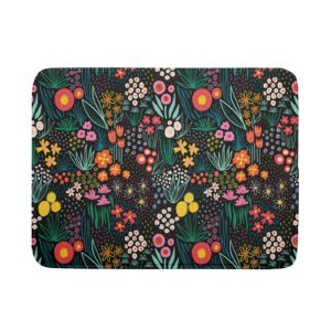 giwawa colorful flowers dish drying mats for kitchen counter 18 x 24 inch spring floral microfiber dish mat, reversible dish drainer mats countertops protector pad