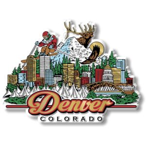 denver, colorado magnet by classic magnets, collectible souvenirs made in the usa, 4.1" x 3"