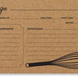 Double Sided Kraft Recipe Cards 4x6 50 Count - Card Stock