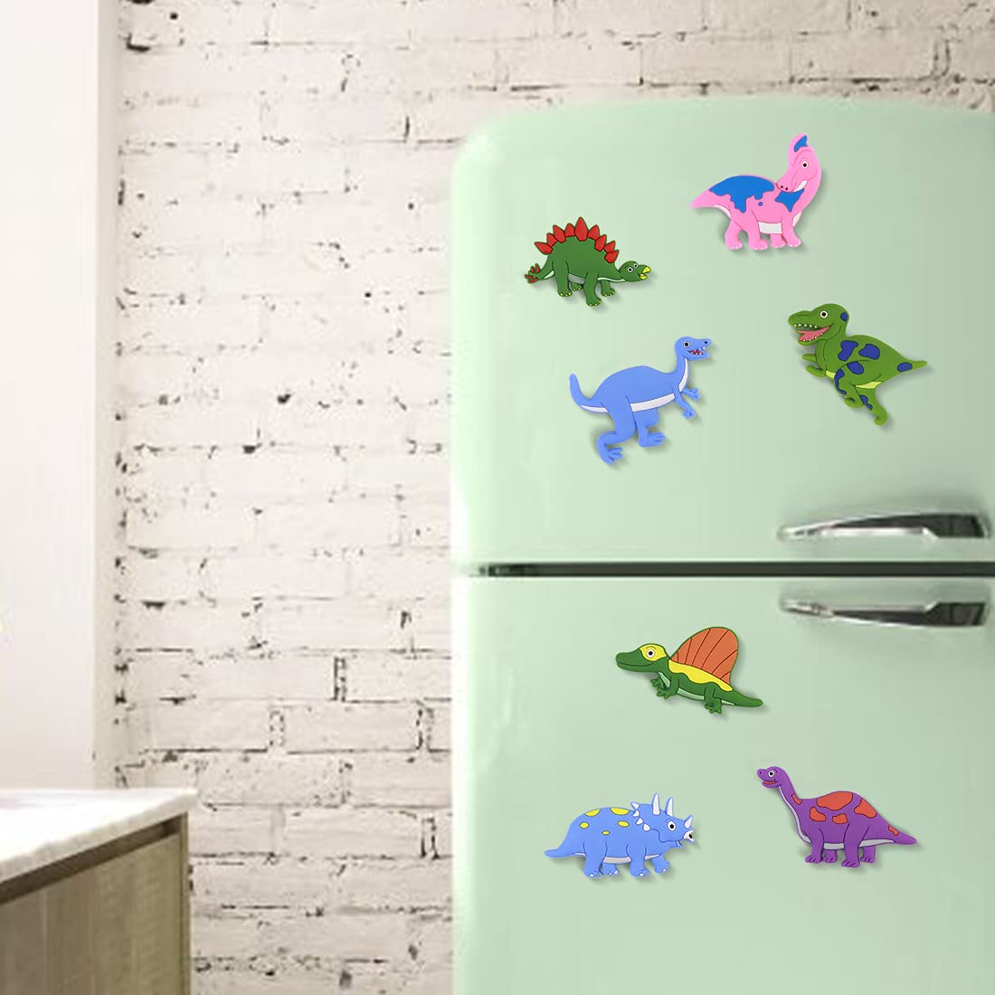 Yanse Dinosaur Magnets for Fridge,12Pcs Animals Refrigerator Magnets Stickers,Funny Fridge Magnet Shape,Cute Small Tiny Magnet for Kitchen Whiteboard Door Decorative