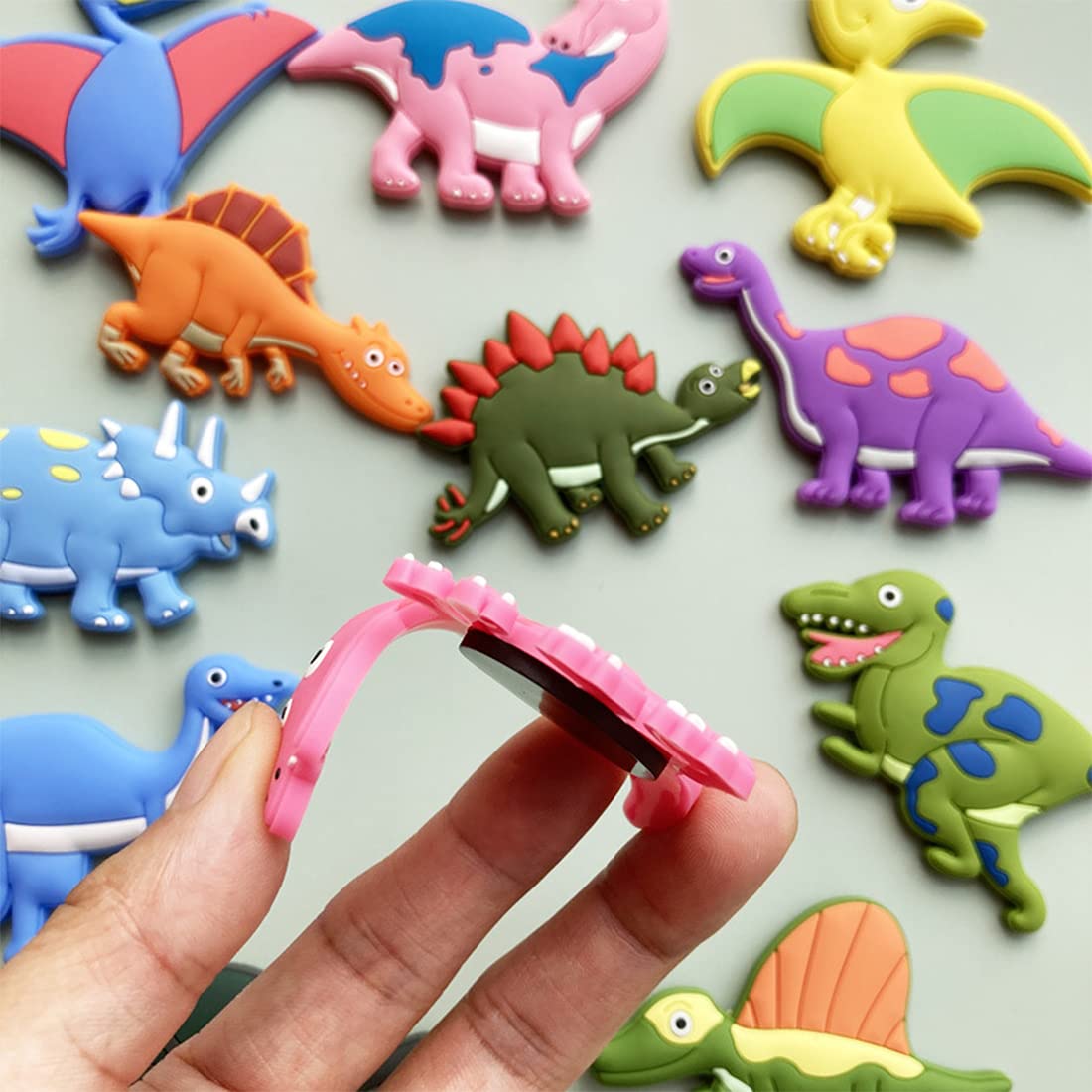 Yanse Dinosaur Magnets for Fridge,12Pcs Animals Refrigerator Magnets Stickers,Funny Fridge Magnet Shape,Cute Small Tiny Magnet for Kitchen Whiteboard Door Decorative