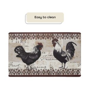 Anti-Fatigue Floor Comfort Mat - 18 x 30 Inch (Rooster) - Waterproof Non-Slip Rug - Easy to Clean Cushioned Mat for Kitchen, Bathroom, Standing Desk & Office - Achim Home Decor