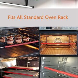 Oven Rack Shields - 2 Pack Heat Resistant Silicone Oven Rack Cover 14 inches Long Oven Rack Edge Protector, Protect Against Burns and Scars