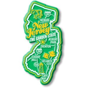 new jersey premium state magnet by classic magnets, 1.6" x 3.5", collectible souvenirs made in the usa