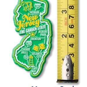 New Jersey Premium State Magnet by Classic Magnets, 1.6" x 3.5", Collectible Souvenirs Made in The USA