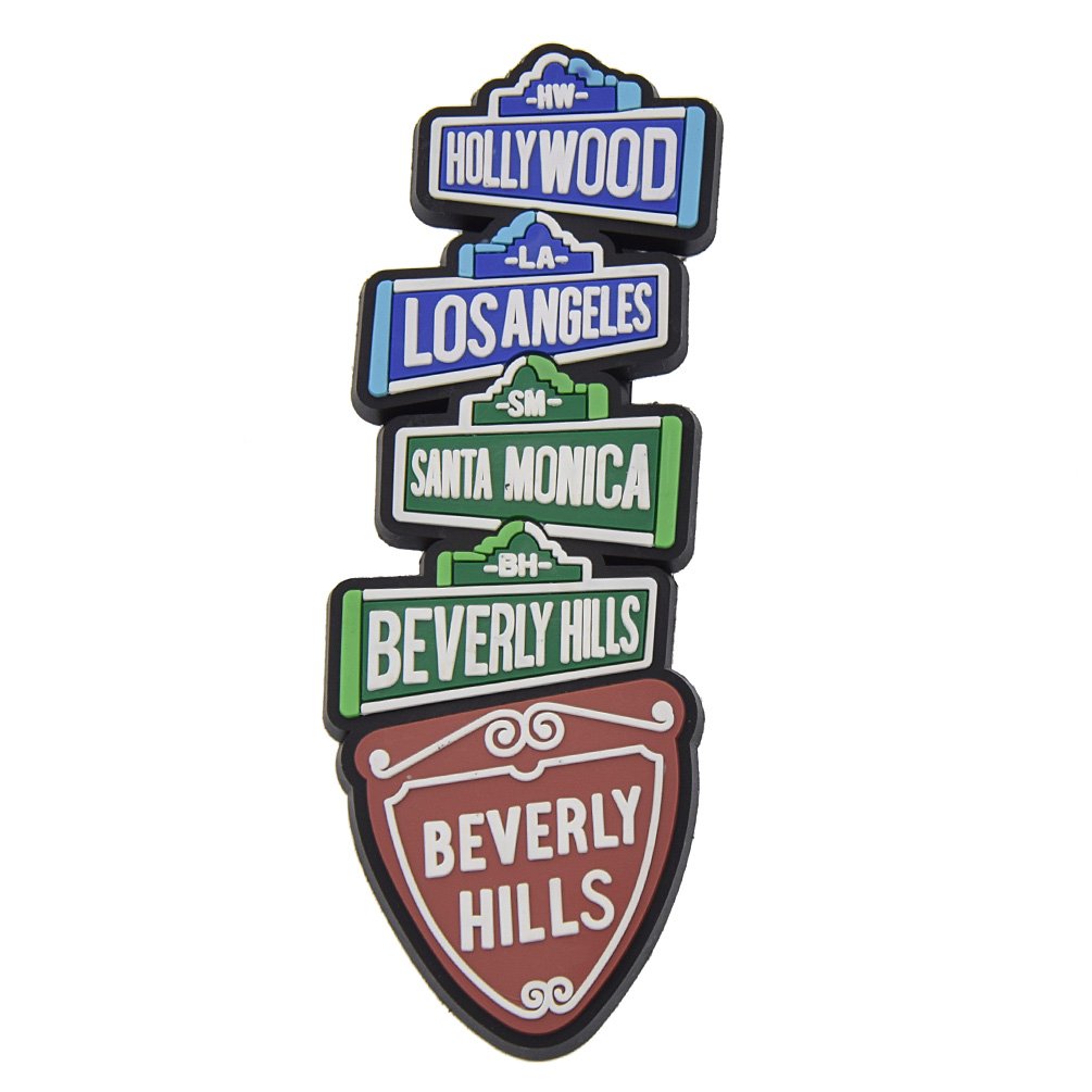 KOZOREN Hollywood Rubber Fridge Magnet Beverly Hills Los Angeles Santa Monica USA Landmarks Tourist Travel Souvenir