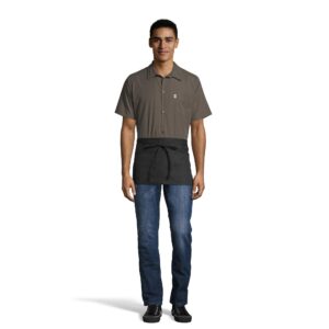 uncommon threads unisex waist apron 2 section pocket, black, one size