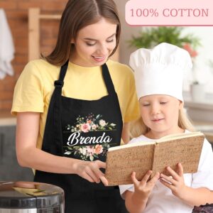 Zexpa Apparel Customized Black Apron for Mom, Personalized Mother's Day Gift Name, Initial