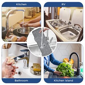 Kitchen Sink Faucet Splash Guard Silicone Sink Faucet Drying Mat Faucet Handle Drip Catcher Tray, Dish Sponge Holder Kitchen Sink Accessories Sink Protector Home Kitchen Organization Gadgets Organizer