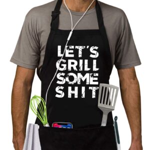 zooron funny bbq aprons for men, dad gifts, gifts for men, fathers day, birthday gifts aprons,adjustable and waterproof