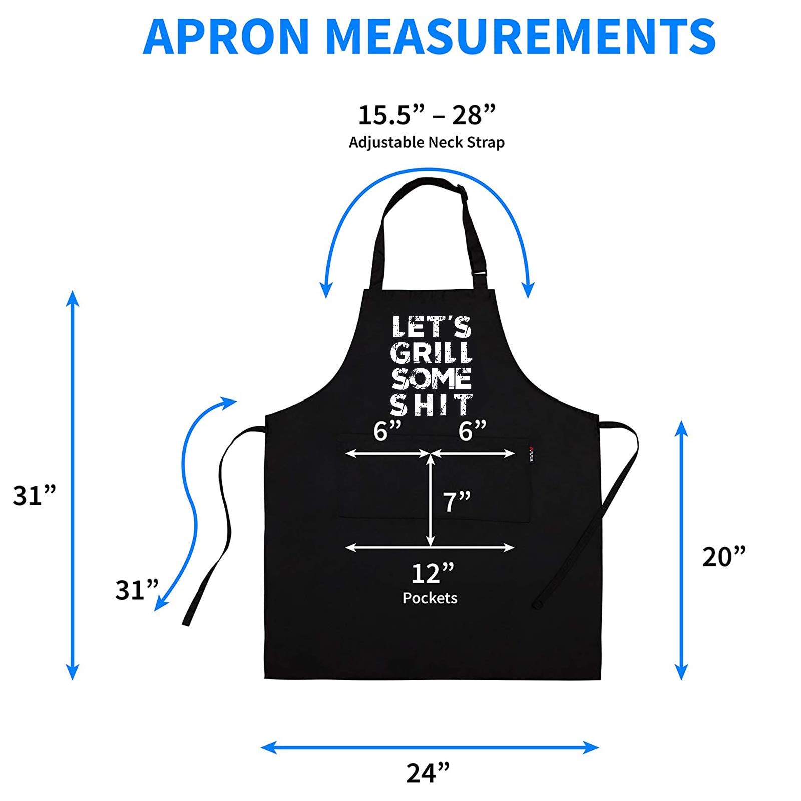 ZOORON Funny BBQ Aprons for Men, Dad Gifts, Gifts for Men, Fathers Day, Birthday Gifts Aprons,Adjustable and Waterproof