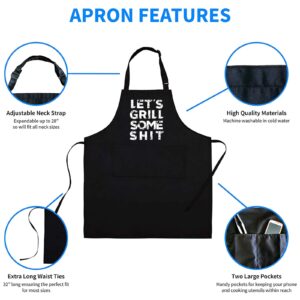 ZOORON Funny BBQ Aprons for Men, Dad Gifts, Gifts for Men, Fathers Day, Birthday Gifts Aprons,Adjustable and Waterproof