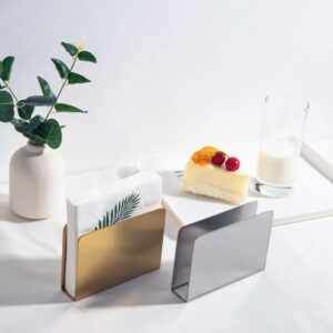 IMEEA Gold Napkin Holder Cocktail Napkin Holder Beverage Napkin Dispenser Stainless Steel Napkin Holder for Table