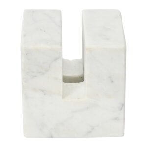 Creative Co-Op Contemporary Marble Cookbook Stand Décor, White